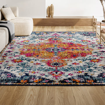 Anaise Ornate Boho Medallion Area Rug